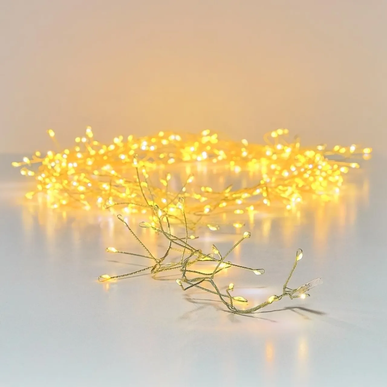 KAEMINGK Guirlande lumineuse 6 m 480 Micro LED câble or Luxe bicolore Blanc chaud et froid Bicolore Blanc chaud / Blanc froid - Câble Or New