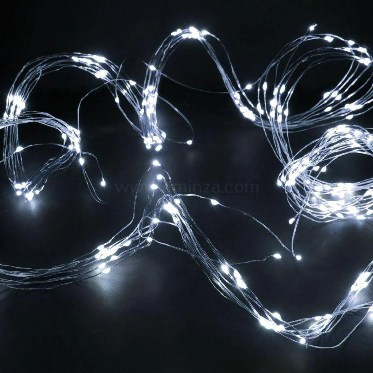KOOPMAN Guirlande lumineuse à piles 195 cm 40 micro LED Fil d'argent Blanc froid