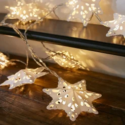 KAEMINGK Guirlande lumineuse à piles 10 LED (2,25 m) Flocons en papier Blanc chaud Online