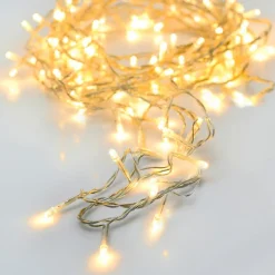 KOOPMAN Guirlande lumineuse à piles 7 m 96 LED câble transparent Luxe Blanc chaud Blanc Chaud - câble transparent Discount