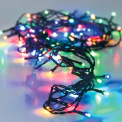 KOOPMAN Guirlande lumineuse à piles 7 m 96 LED câble noir Luxe Multicolore Multicolore - câble noir