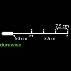 KAEMINGK Guirlande lumineuse à piles 3,50 m 48 LED câble noir Durawise Blanc froid Blanc Froid - câble noir Sale