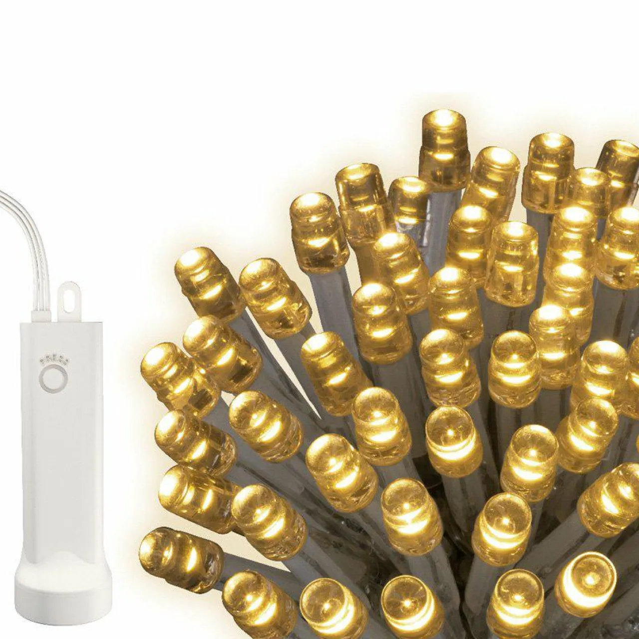 KAEMINGK Guirlande lumineuse à piles 7,10 m 96 LED câble transparent Durawise Blanc chaud Blanc Chaud - câble transparent Best