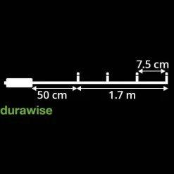 KAEMINGK Guirlande lumineuse à piles 1,70 m 24 LED câble noir Durawise Blanc froid Blanc Froid - câble noir