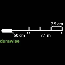 KAEMINGK Guirlande lumineuse à piles 7,10 m 96 LED câble noir Durawise Blanc froid Blanc Froid - câble noir Clearance