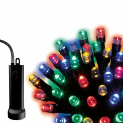 KAEMINGK Guirlande lumineuse à piles 3,50 m 48 LED câble noir Durawise Multicolore Multicolore - câble noir New