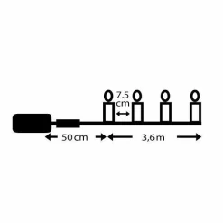 KAEMINGK Guirlande lumineuse à piles 3,50 m 48 LED câble noir Durawise Multicolore Multicolore - câble noir New