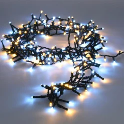 KOOPMAN Guirlande lumineuse à piles 4 m 200 LED câble vert Boa Bicolore blanc chaud et froid Bicolore Blanc chaud / Froid - câble vert Sale