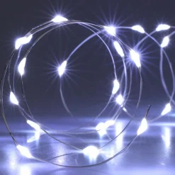 KOOPMAN Guirlande lumineuse à piles 4 m 80 Micro LED Fil d'argent Blanc froid