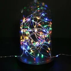 KOOPMAN Guirlande lumineuse à piles 5 m 100 Micro LED Fil d'argent Multicolore Outlet