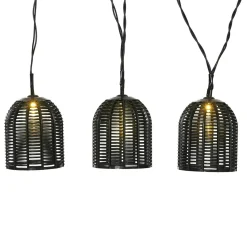KAEMINGK Guirlande lumineuse solaire résine tressée 10 LED (2,70 m) Garden chic Noir Hot