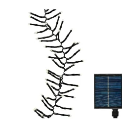 KAEMINGK Guirlande lumineuse Solaire rechargeable 14 m 1512 LED câble noir Grappe Blanc chaud Hot
