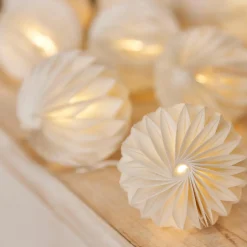 KAEMINGK Guirlande lumineuse sur piles 2,25 m 10 LED Lanterne papier magnetique Blanc chaud Online