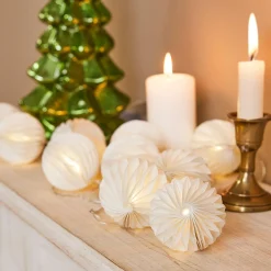 KAEMINGK Guirlande lumineuse sur piles 2,25 m 10 LED Lanterne papier magnetique Blanc chaud Online