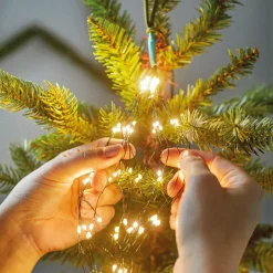 KAEMINGK Guirlande rideau pour sapin H1,80 m 408 Micro LED câble argent Blanc chaud Blanc Chaud - câble argent Online