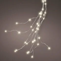 KAEMINGK Guirlande rideau pour sapin H2,40 m 832 Micro LED câble argent Blanc chaud Blanc Chaud - câble argent Online