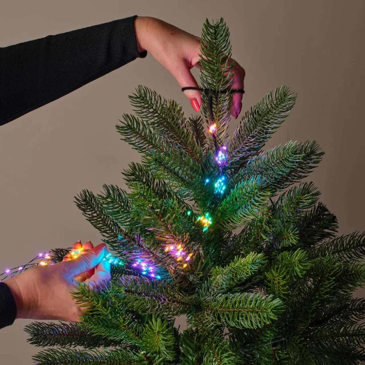 KAEMINGK Guirlande rideau pour sapin H2,40m 832 Micro LED câble vert Multicolore pastel Multicolore Pastel Câble Vert Online