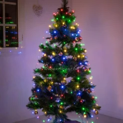 KAEMINGK Guirlande rideau pour sapin H2,10 m 672 Micro LED câble vert Multicolore Multicolore - câble vert Sale