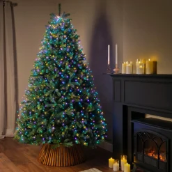 KAEMINGK Guirlande rideau pour sapin H1,80 m 408 Micro LED câble vert Multicolore pastel Multicolore Pastel Câble Vert Outlet