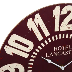 OSTARIA Horloge murale bois (D38 cm) Vintage Hôtel Rouge Clearance
