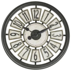 Atmosphera, cru017dateur d'intu017drieur Horloge murale (D39 cm) Davy Noir Best