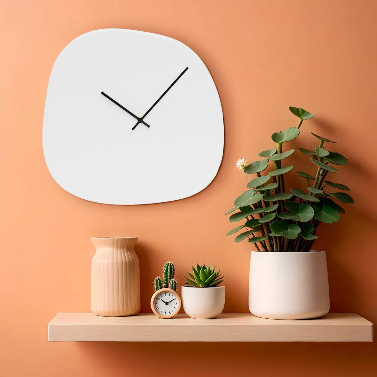 EMINZA Horloge murale en bois (D45 cm) Bélem Blanc Clearance