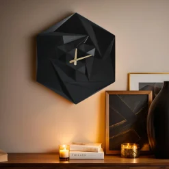 EMINZA Horloge murale en bois (D45 cm) Fidji Noir Hot