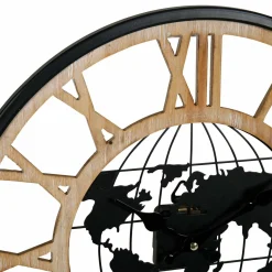 OSTARIA Horloge murale en bois (D40 cm) Monde Noir Online