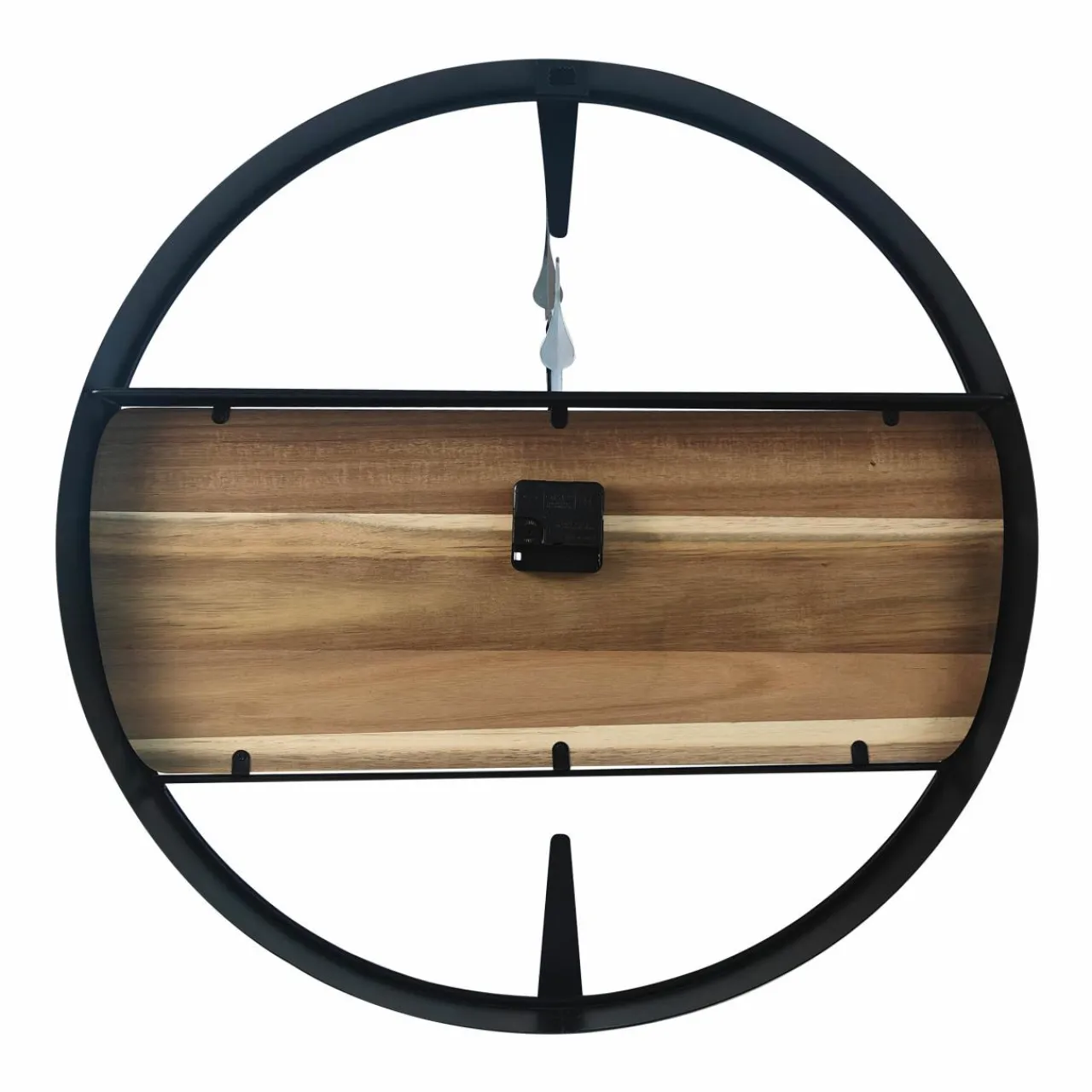 EMINZA Horloge murale en bois et métal (D57 cm) Nya Noir Discount