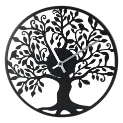 OSTARIA Horloge murale métal (30 cm) Arbre de Vie Noir Outlet