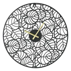 OSTARIA Horloge murale métal (40 cm) Calathéa e Noir Discount