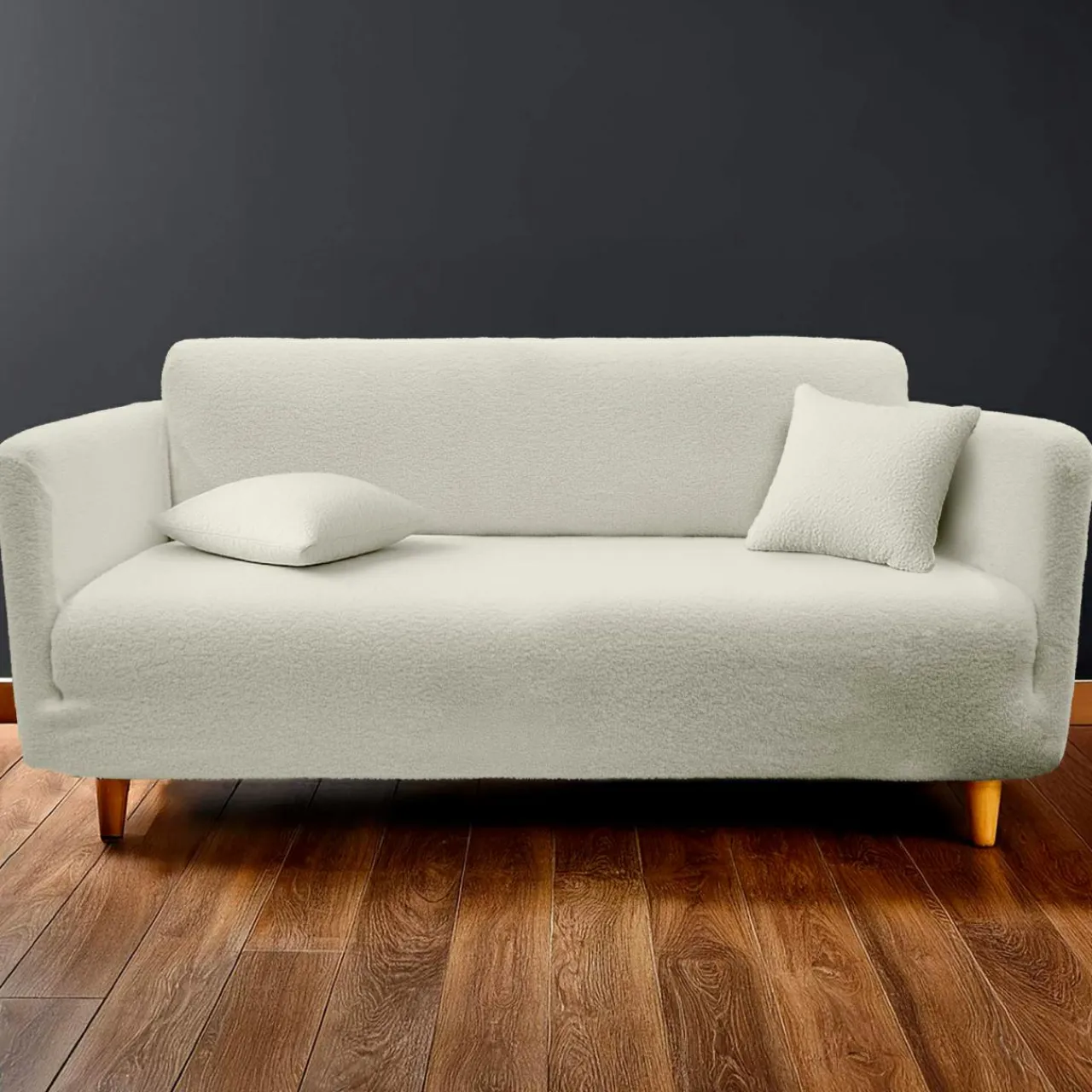 douceur d'intu017drieur Housse de canapé effet bouclette (225 x 245 cm) Laina Ecru Discount