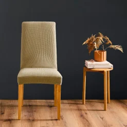 douceur d'intu017drieur Housse de chaise extensible effet gaufré (40 x 40 cm) Sacha Beige Hot
