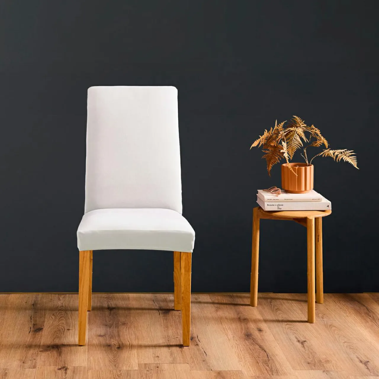 douceur d'intu017drieur Housse de chaise extensible (40 x 40 cm) Mila Blanc Discount