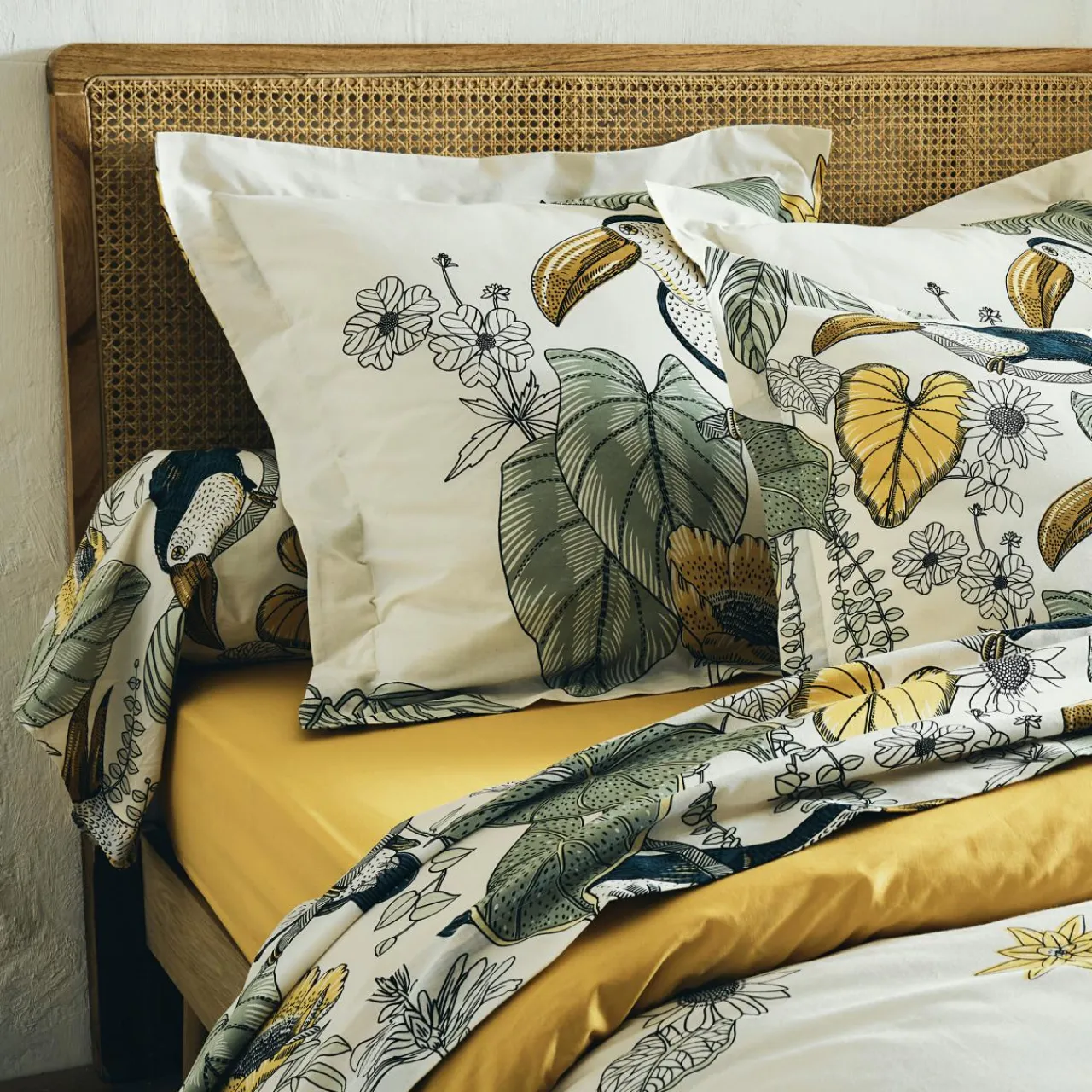 TRADILINGE Housse de couette coton lavé (240 x 220 cm) Toco e Vert Best