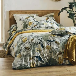 TRADILINGE Housse de couette coton lavé (280 x 240 cm) Toco e Vert New