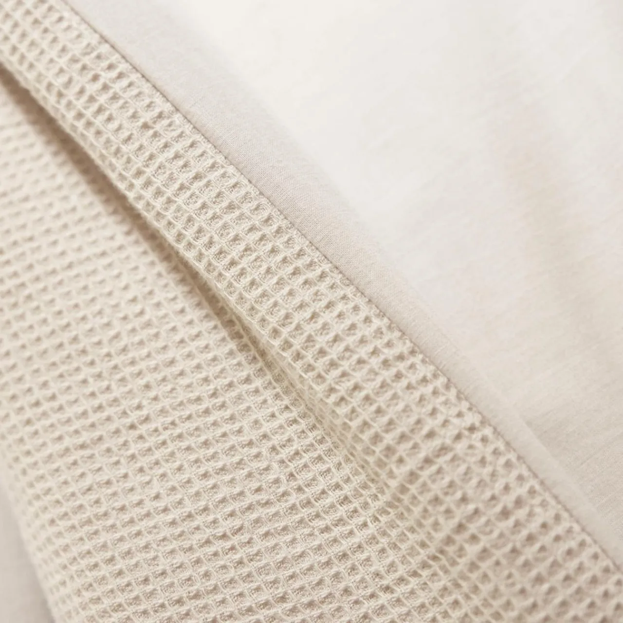 EMINZA Housse de couette coton nid d'abeille (140 x 200 cm) Eva Beige Discount