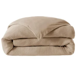 EMINZA Housse de couette coton nid d'abeille (200 x 200 cm) Eva Ficelle Best