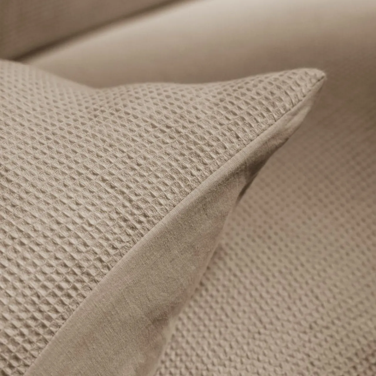 EMINZA Housse de couette coton nid d'abeille (200 x 200 cm) Eva Ficelle Best