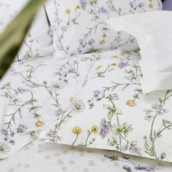 TRADILINGE Housse de couette coton (260 x 240 cm) Foliflora he Blanc New