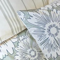 EMINZA Housse de couette coton (140 x 200 cm) Lara Vert Clearance