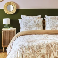 EMINZA Housse de couette coton (140 x 200 cm) Lara Marron Outlet