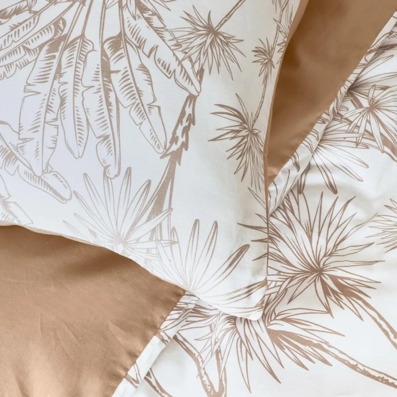 EMINZA Housse de couette coton (140 x 200 cm) Lara Marron Outlet