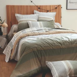 TRADILINGE Housse de couette coton (260 x 240 cm) Niagara Vert kaki New