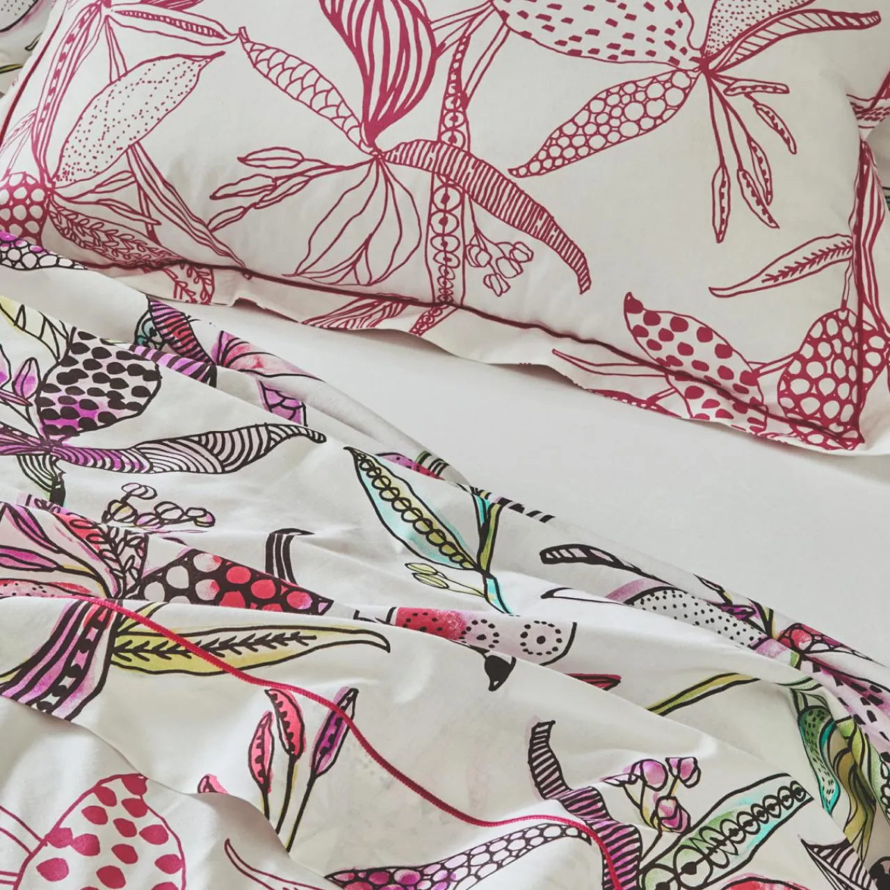 TRADILINGE Housse de couette coton (240 x 220 cm) Pénélope Rose New