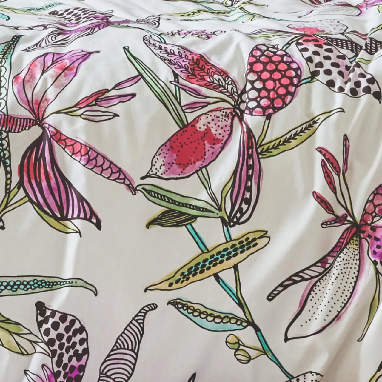 TRADILINGE Housse de couette coton (260 x 240 cm) Pénélope Rose New