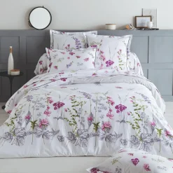 TRADI LINGE Housse de couette coton (260 x 240 cm) Pretty he Blanc Sale