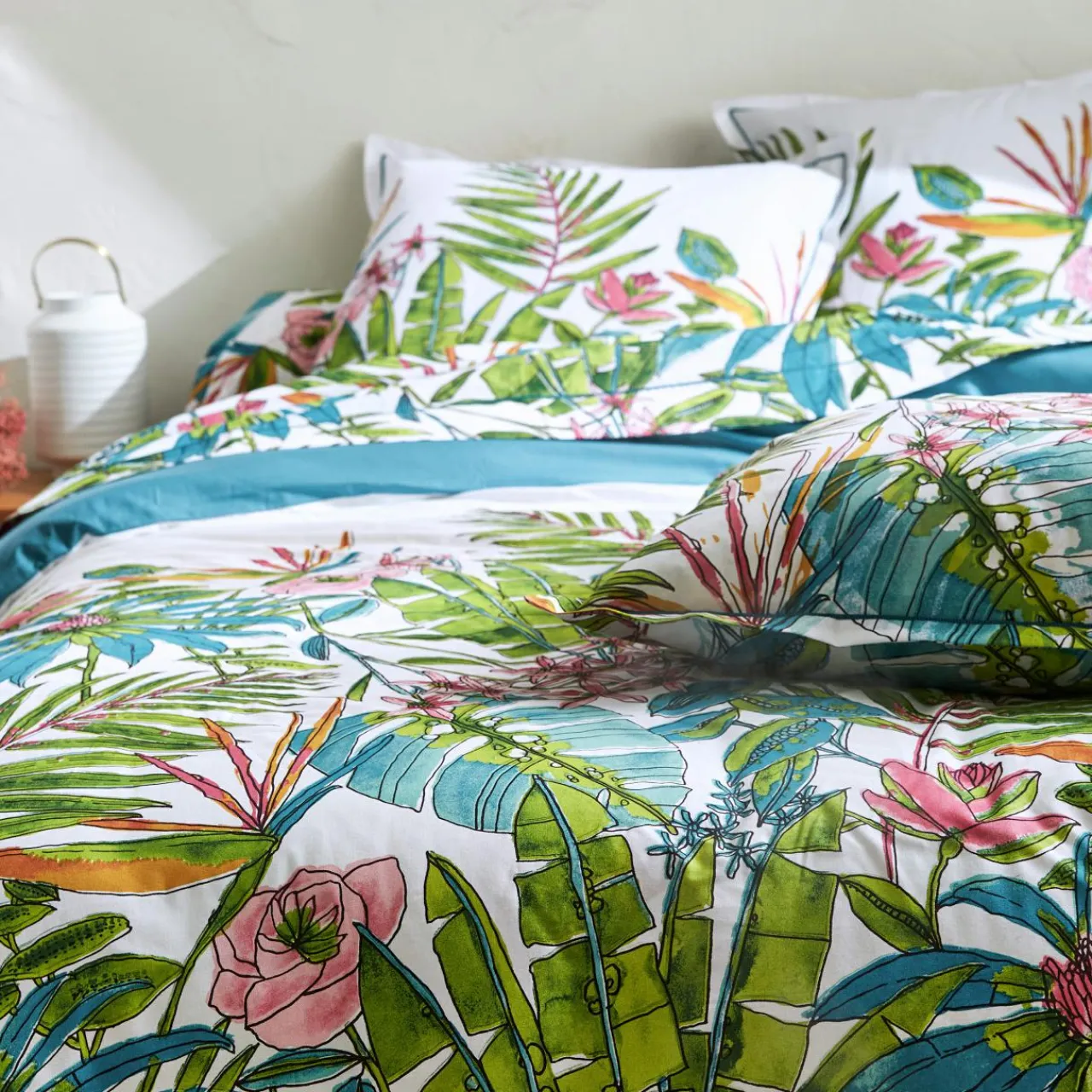 TRADILINGE Housse de couette coton (200 x 200 cm) Sumatra Paon Multicolore Best