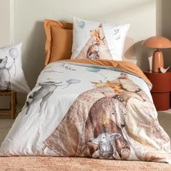 TRADILINGE Housse de couette enfant percale de coton (140 x 200 cm) Tipi Multicolore Clearance