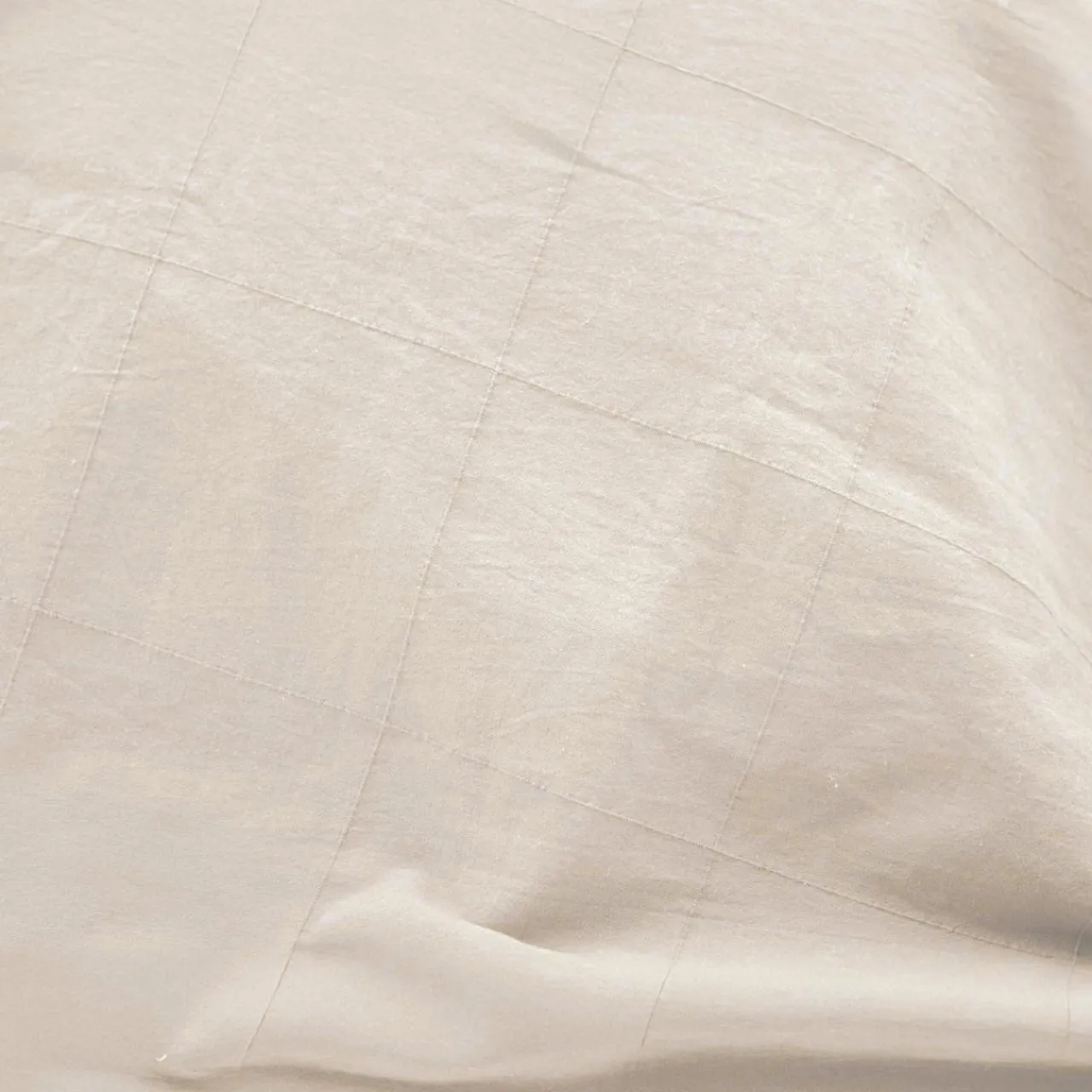 douceur d'intu017drieur Housse de couette et deux taies d'oreiller coton lavé (240 x 220 cm) Linella Ivoire Sale